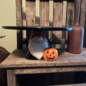 Ceramic Halloween gnome “pie or cookie” plate.